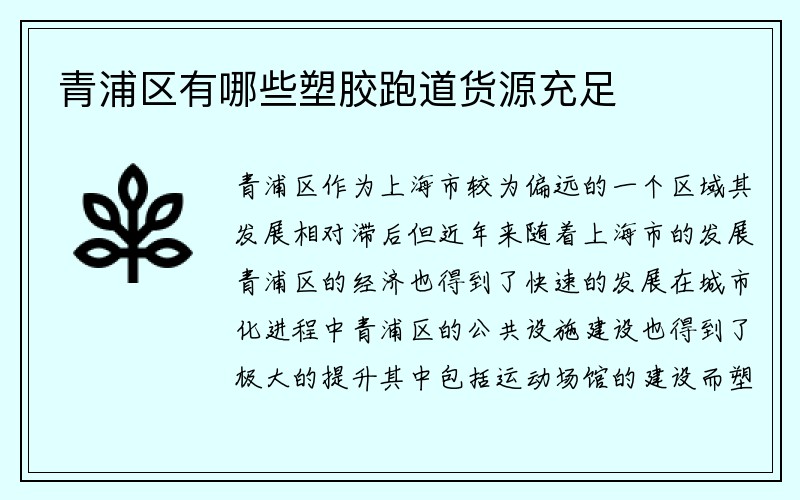 青浦区有哪些塑胶跑道货源充足