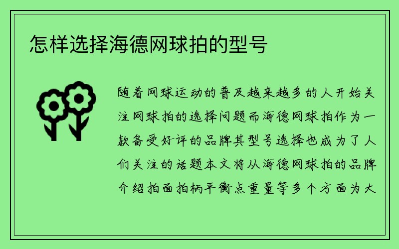 怎样选择海德网球拍的型号