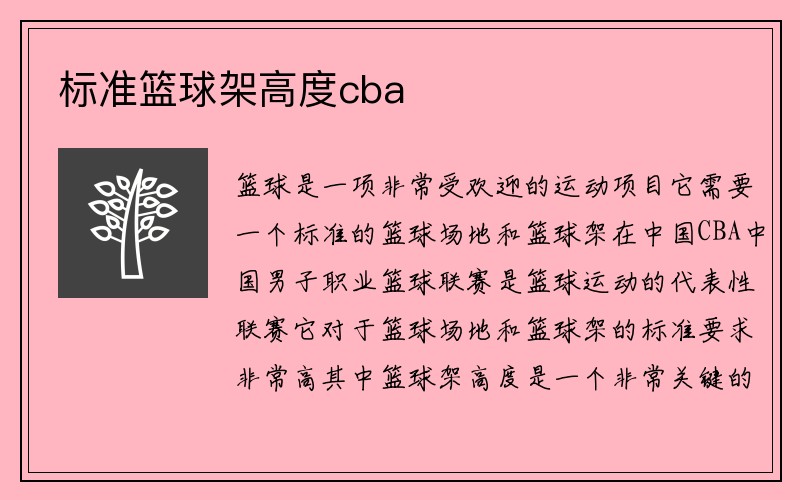 标准篮球架高度cba